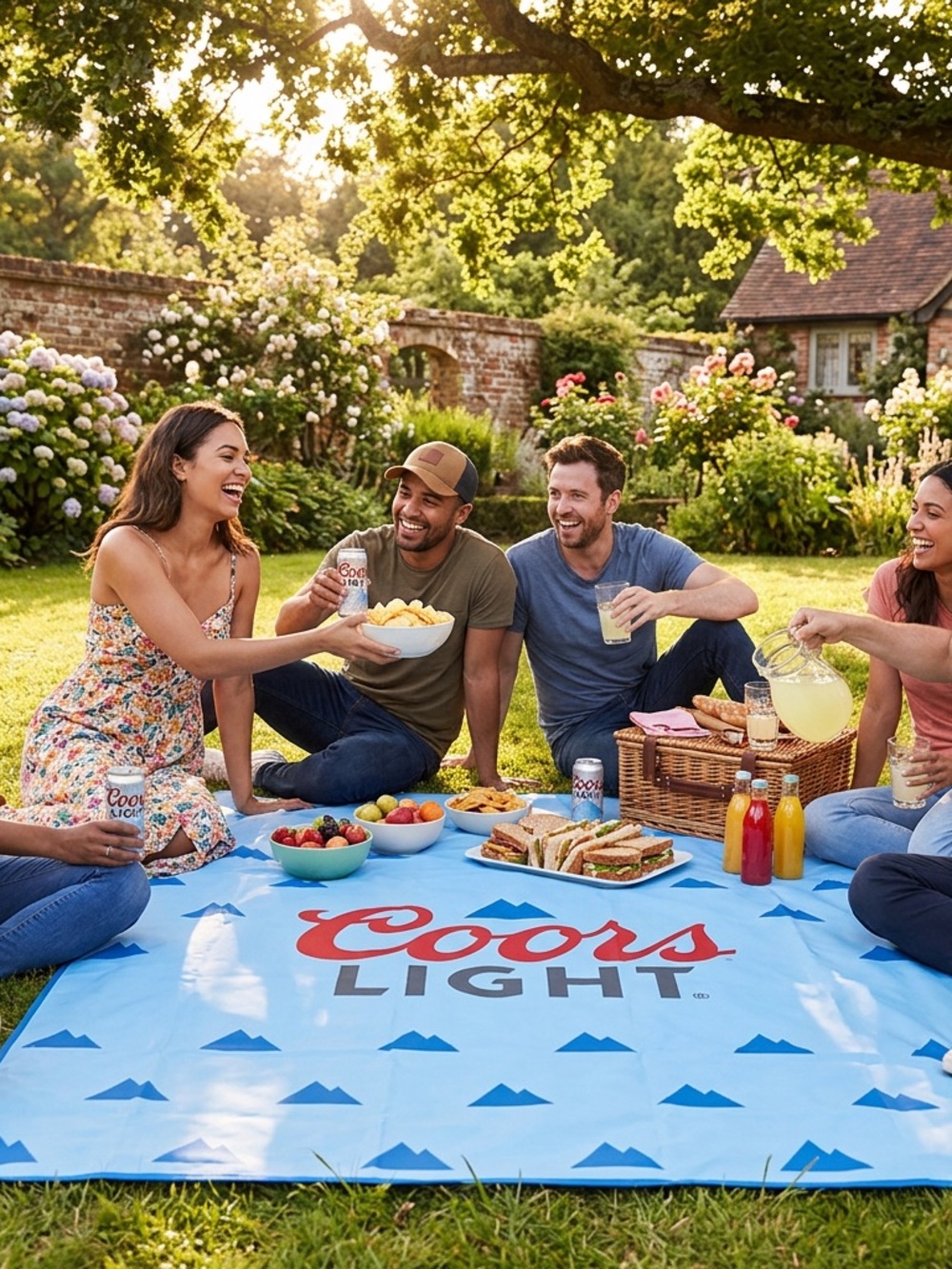 Coors Light Blue Festival Blanket with handle NWT